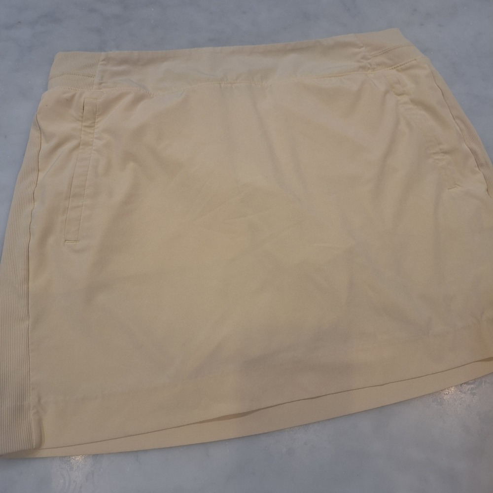 Athleta Skort Women 16 Yellow Activewear Golf Tennis Athletic Skirt Pockets